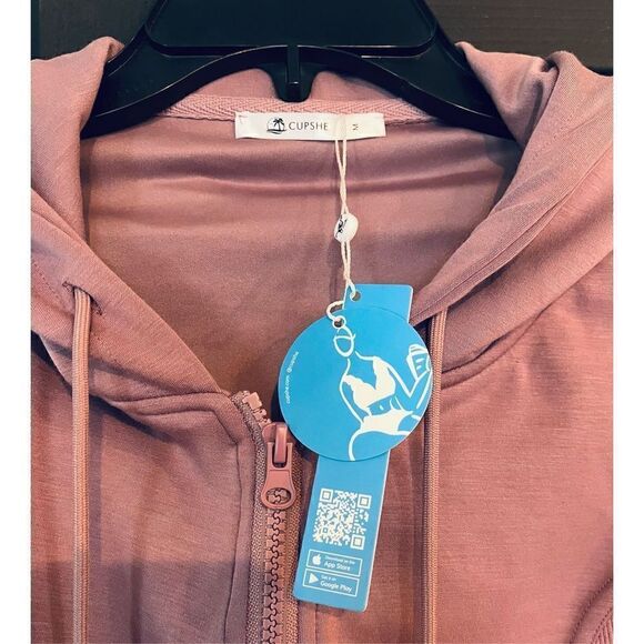 CUPSHE Women's Zipper Front Hoodies Drawstring Hooded Sweatshirt Long Sleeve - Picture 5 of 6